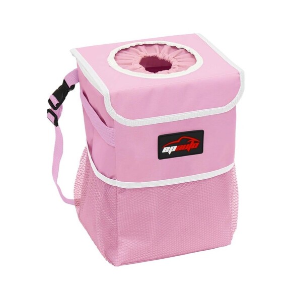 EPAuto Car Trash Can with Lid and Storage Pockets, 2.5 Gallon Leakproof NWOT - Picture 1 of 11